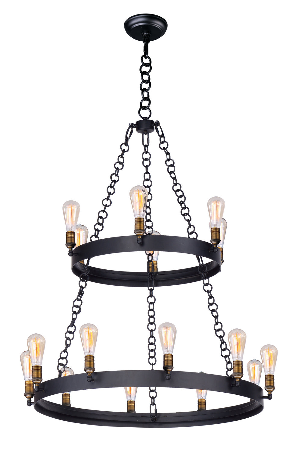 Maxim Noble 26277BKNAB Chandelier Light - Black / Natural Aged Brass