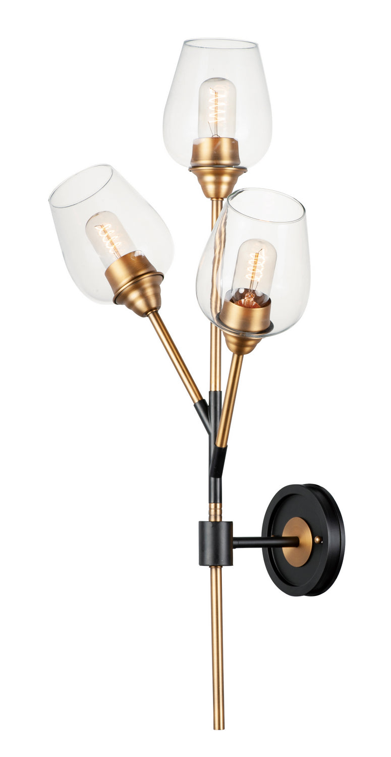 Maxim Savvy 26341CLABBK Wall Sconce Light - Antique Brass / Black