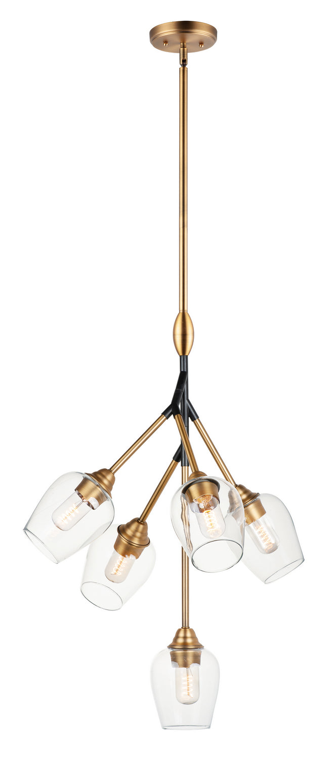 Maxim Savvy 26343CLABBK Chandelier Light - Antique Brass / Black