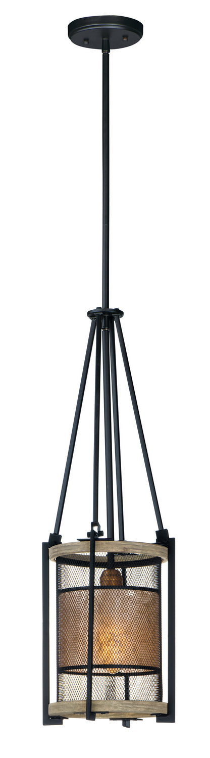 Maxim Boundry 27563BKBWAB Pendant Light - Black / Barn Wood / Antique Brass
