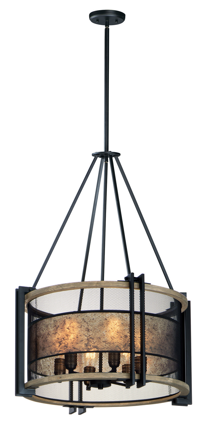 Maxim Boundry 27565BKBWAB Chandelier Light - Black / Barn Wood / Antique Brass