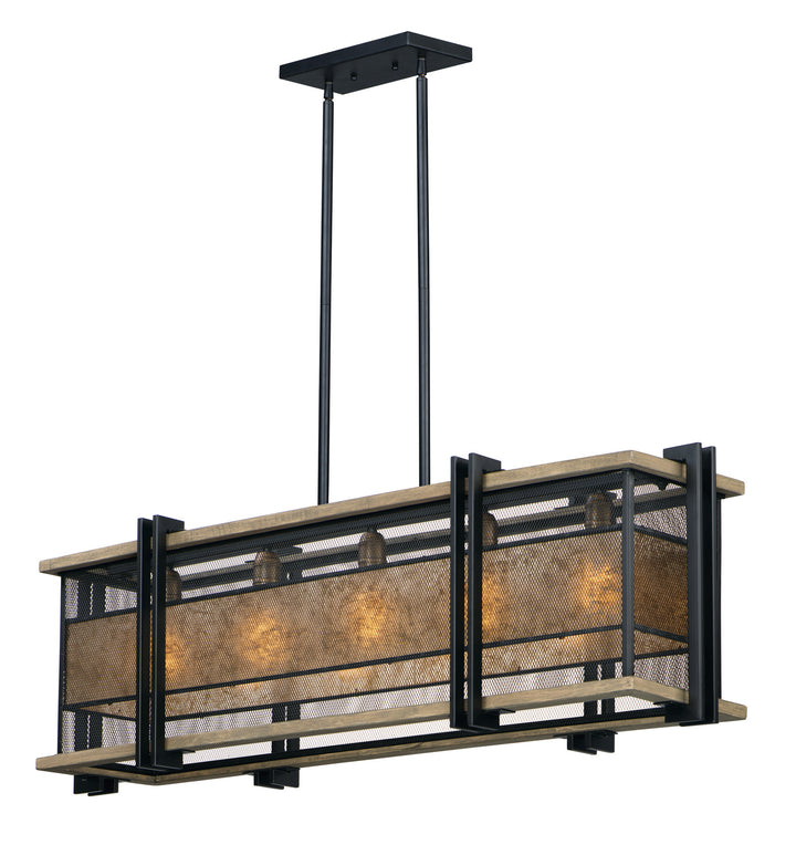Maxim Boundry 27567BKBWAB Pendant Light - Black / Barn Wood / Antique Brass