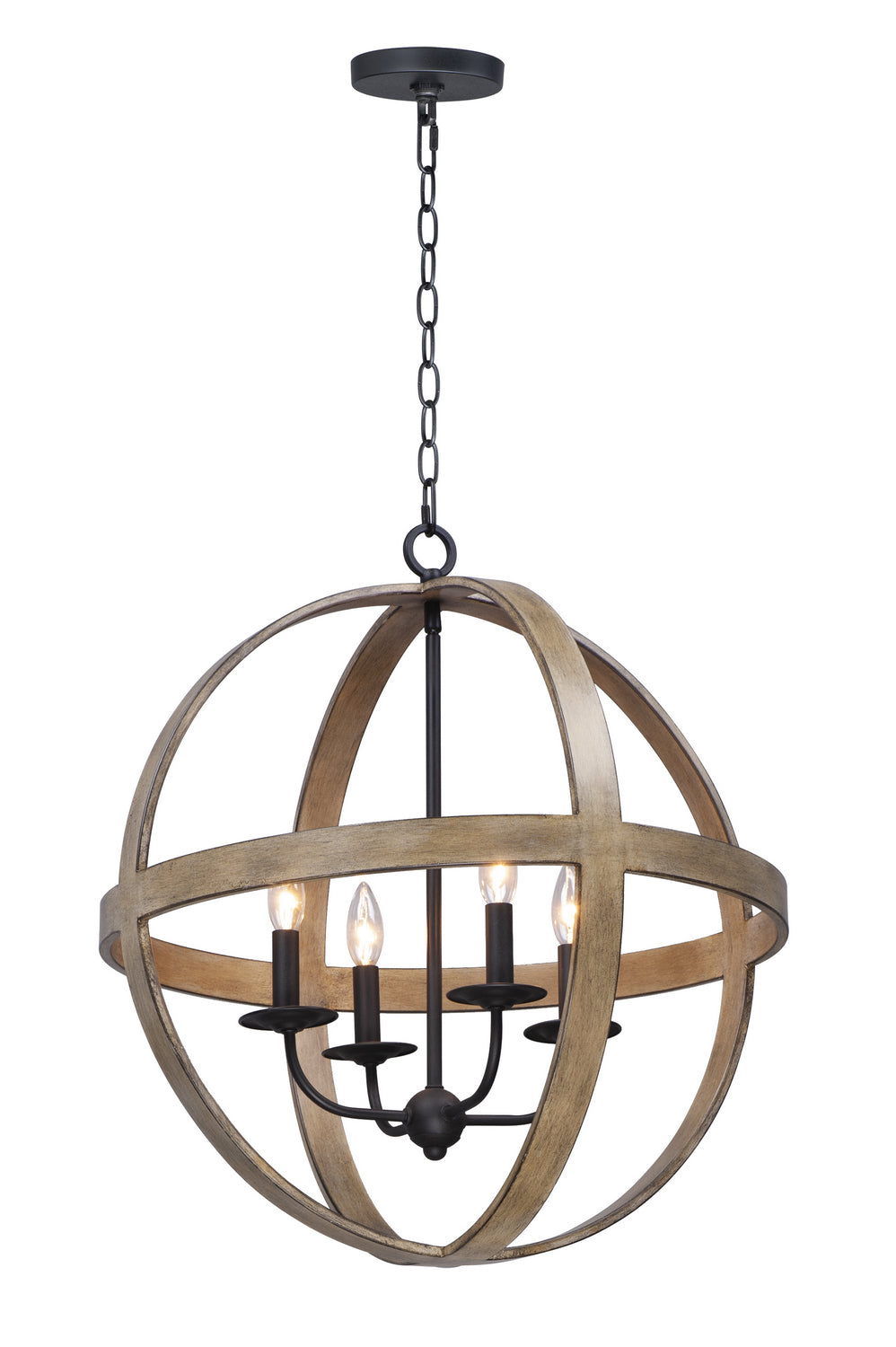 Maxim Compass 27574BWBK Chandelier Light - Barn Wood / Black