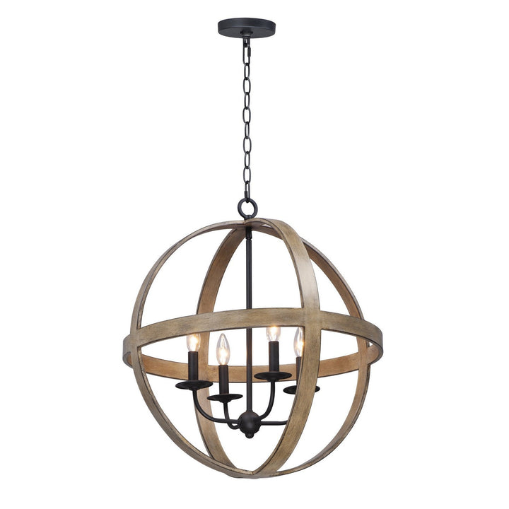 Maxim Compass 27574BWBK Chandelier Light - Barn Wood / Black