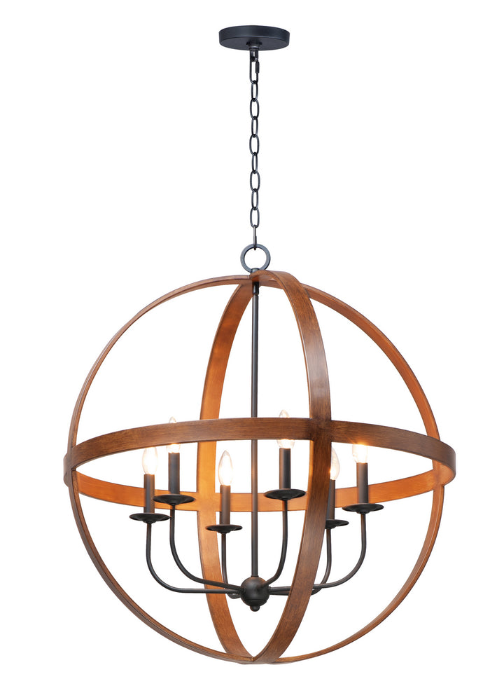 Maxim Compass 27576APBK Chandelier Light - Antique Pecan / Black