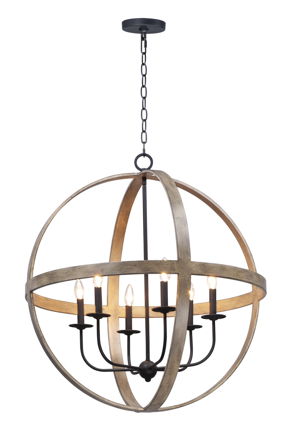 Maxim Compass 27576BWBK Chandelier Light - Barn Wood / Black