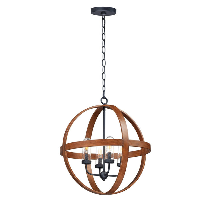 Maxim Compass 27584CDAPBK Chandelier Light - Antique Pecan / Black