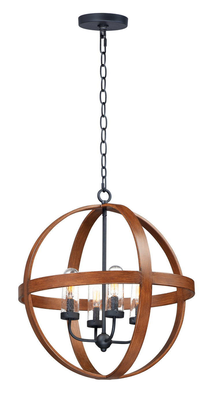 Maxim Compass 27584CDAPBK Chandelier Light - Antique Pecan / Black