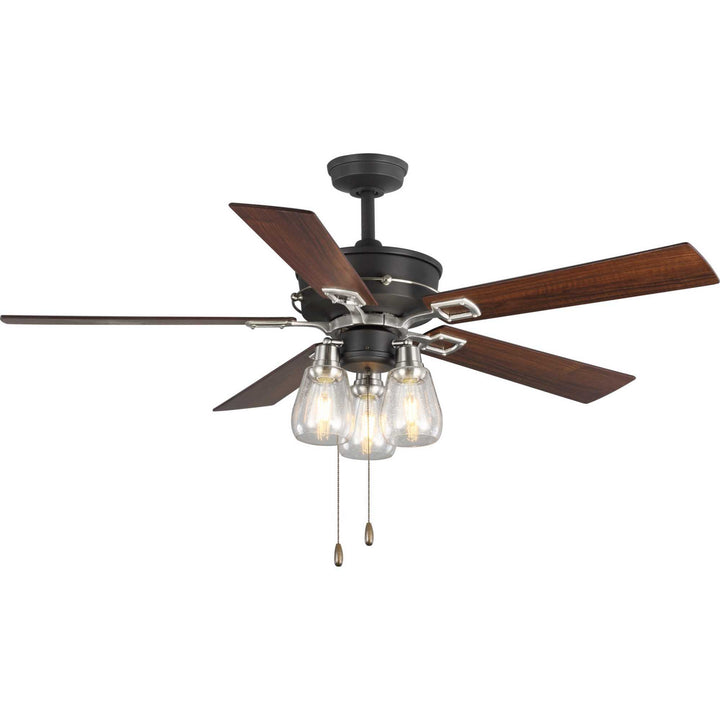 Progress Teasley P250004-143 Ceiling Fan - Graphite, American Walnut, Grey Weathered Wood/