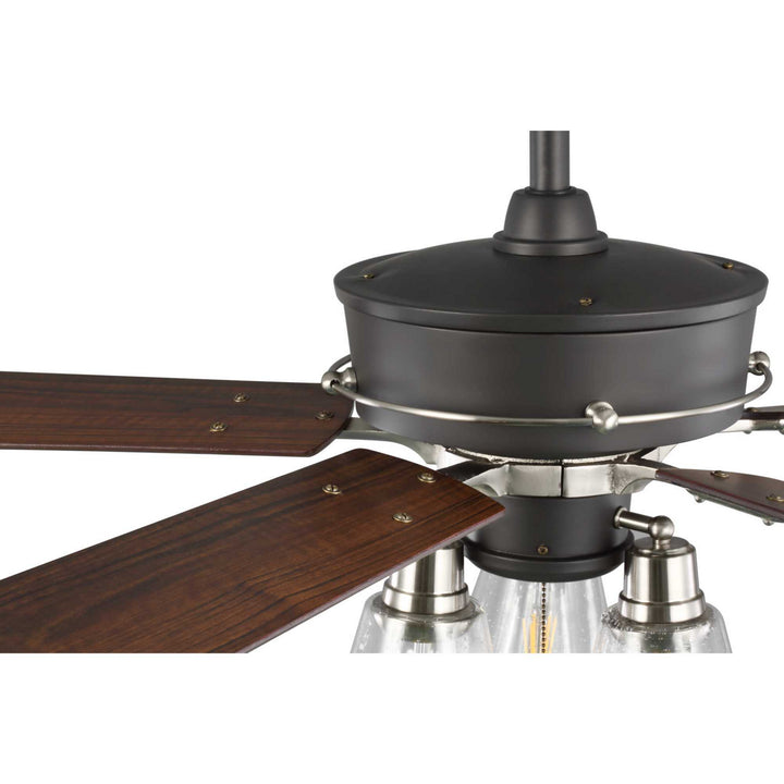 Progress Teasley P250004-143 Ceiling Fan - Graphite, American Walnut, Grey Weathered Wood/