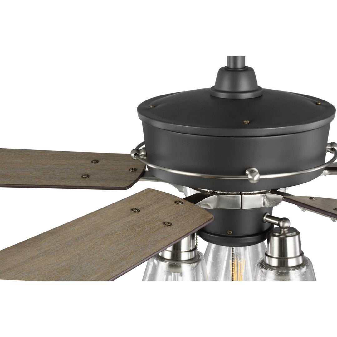 Progress Teasley P250004-143 Ceiling Fan - Graphite, American Walnut, Grey Weathered Wood/