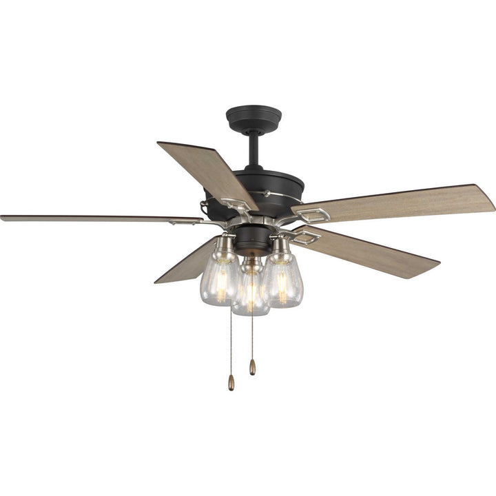 Progress Teasley P250004-143 Ceiling Fan - Graphite, American Walnut, Grey Weathered Wood/