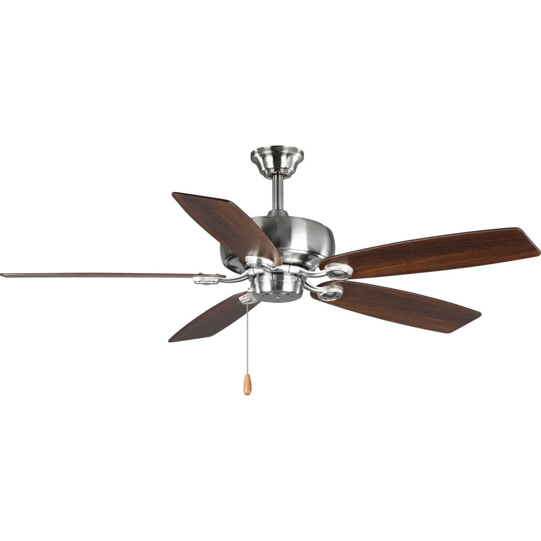 Progress Performance Builder P250016-009 Ceiling Fan - Brushed Nickel, Cherry, American Walnut/