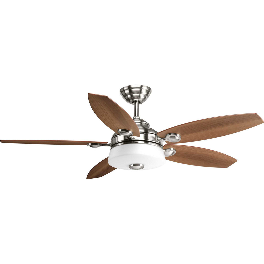 Progress Graceful P2544-0930K Ceiling Fan - Brushed Nickel, Medium Cherry, Silver/