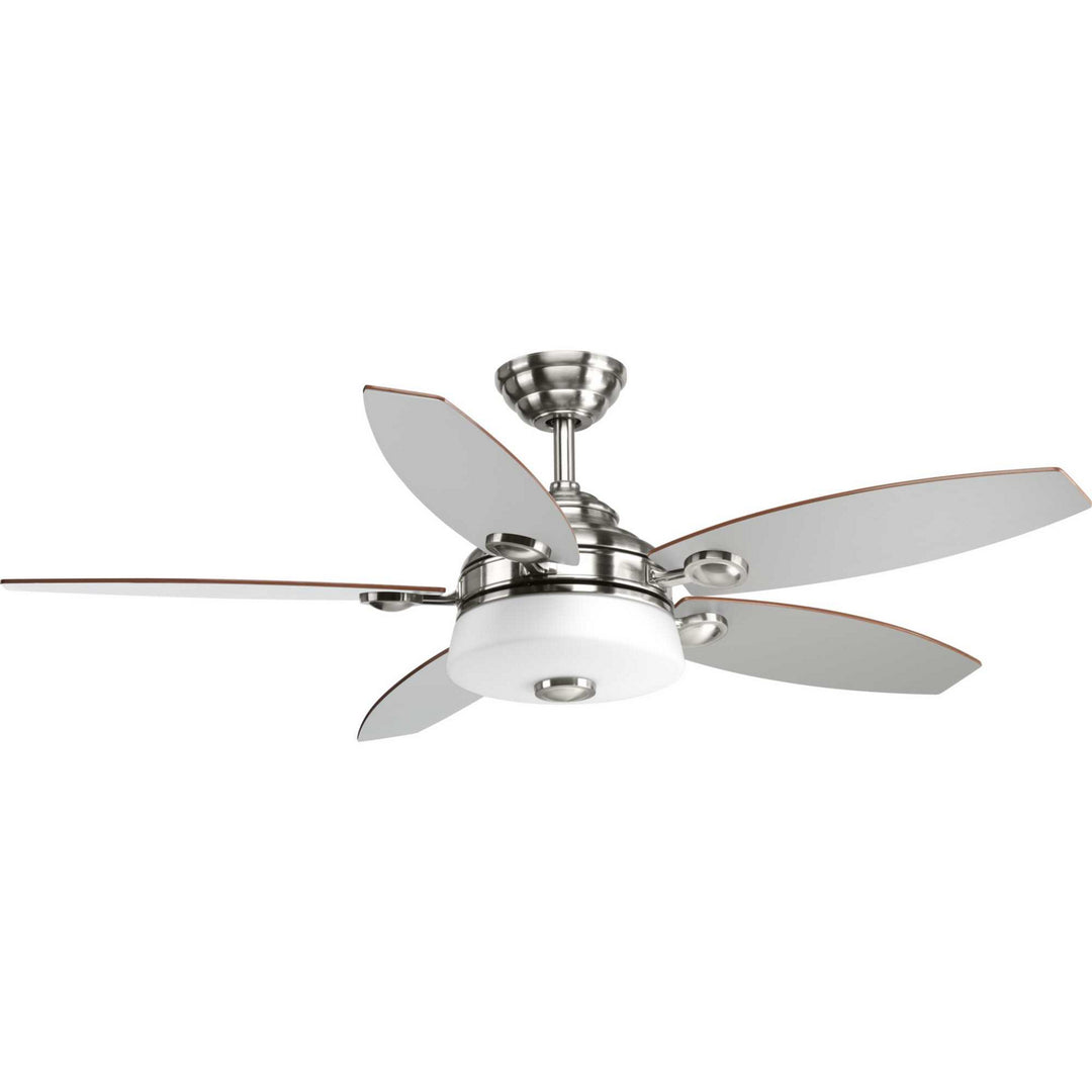 Progress Graceful P2544-0930K Ceiling Fan - Brushed Nickel, Medium Cherry, Silver/