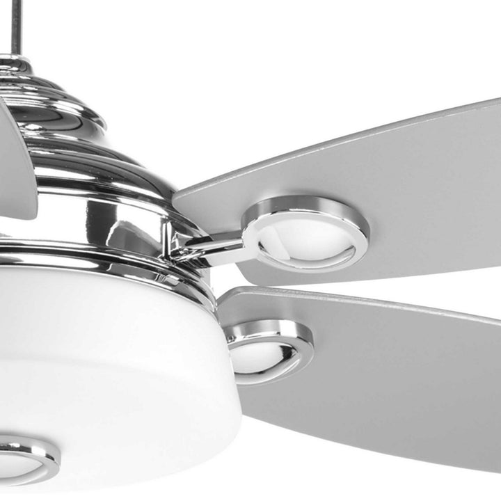 Progress Graceful P2544-1530K Ceiling Fan - Polished Chrome, Silver, Toasted Oak/