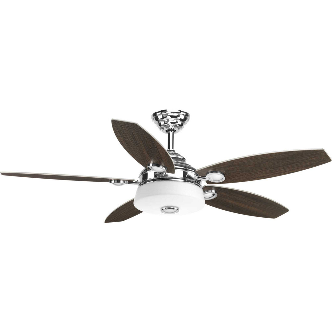 Progress Graceful P2544-1530K Ceiling Fan - Polished Chrome, Silver, Toasted Oak/