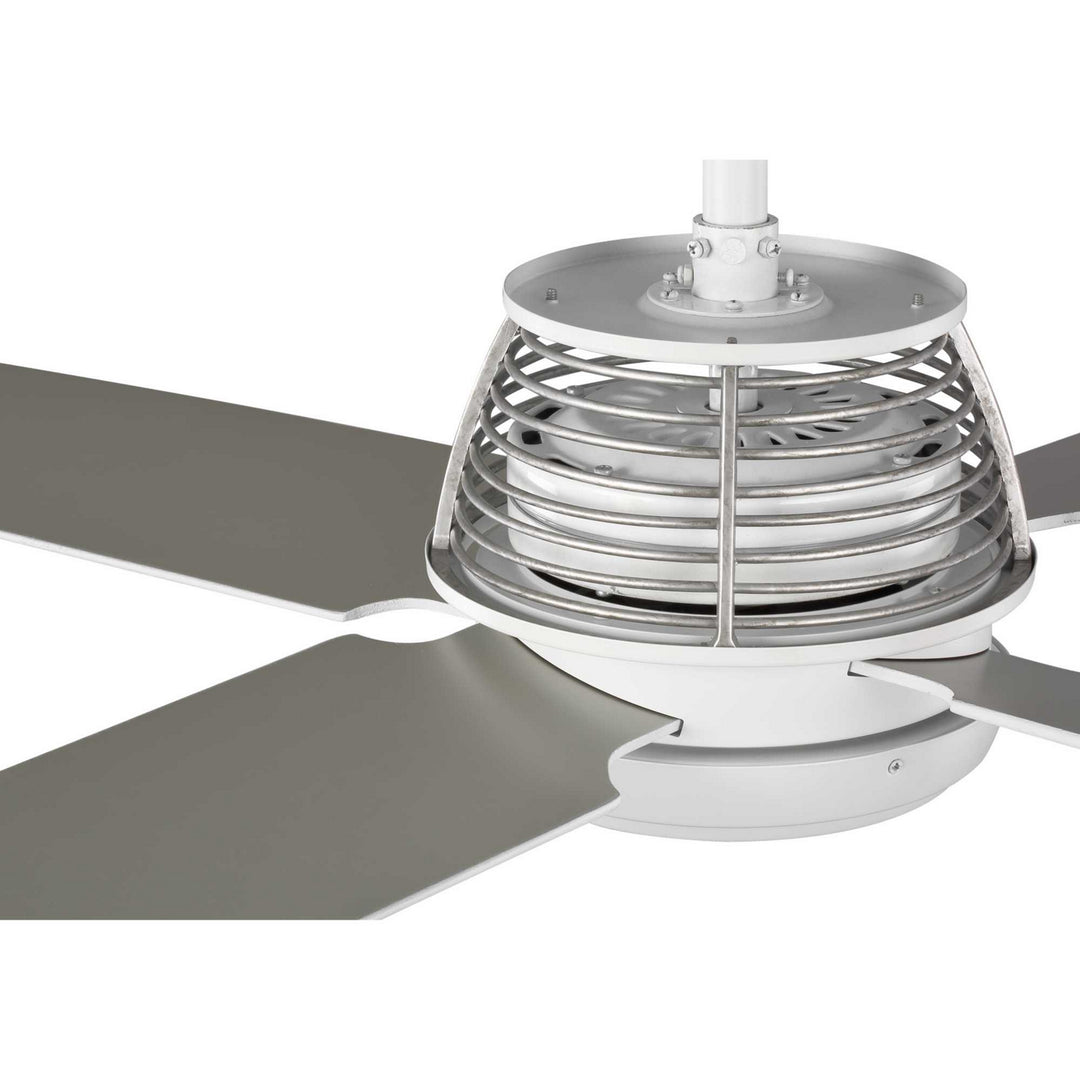 Progress Shaffer P2590-28 Ceiling Fan - Satin White, White, Silver/