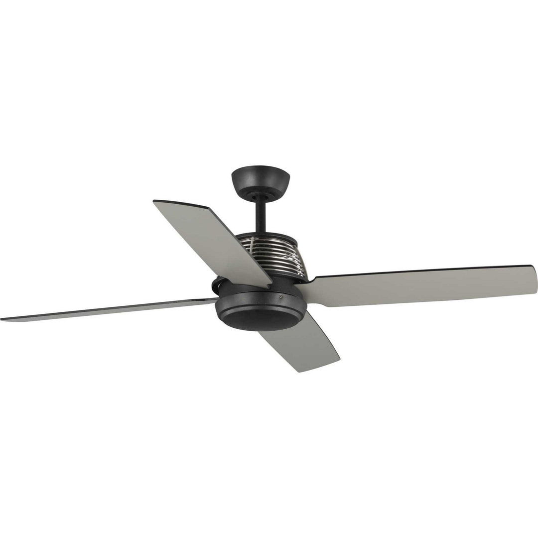 Progress Shaffer P2590-80 Ceiling Fan - Forged Black, Black, Silver/