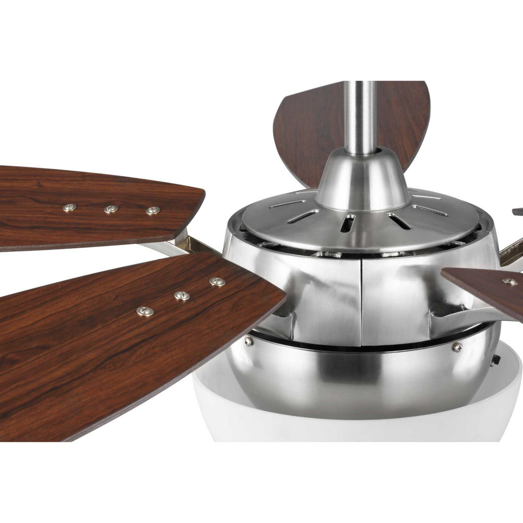 Progress Olson P2598-09 Ceiling Fan - Brushed Nickel, Classic Walnut, Medium Cherry/