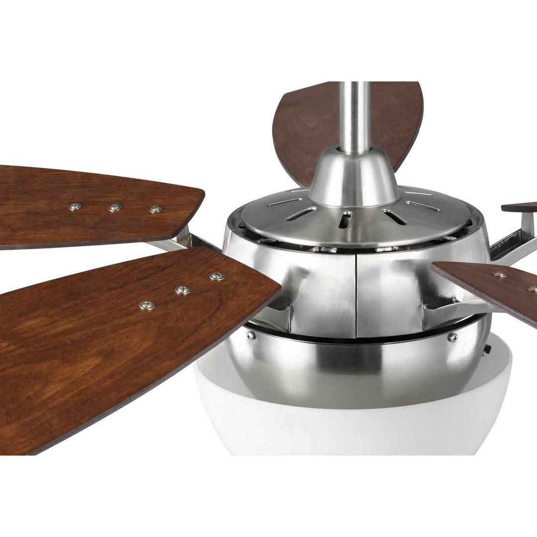 Progress Olson P2598-09 Ceiling Fan - Brushed Nickel, Classic Walnut, Medium Cherry/