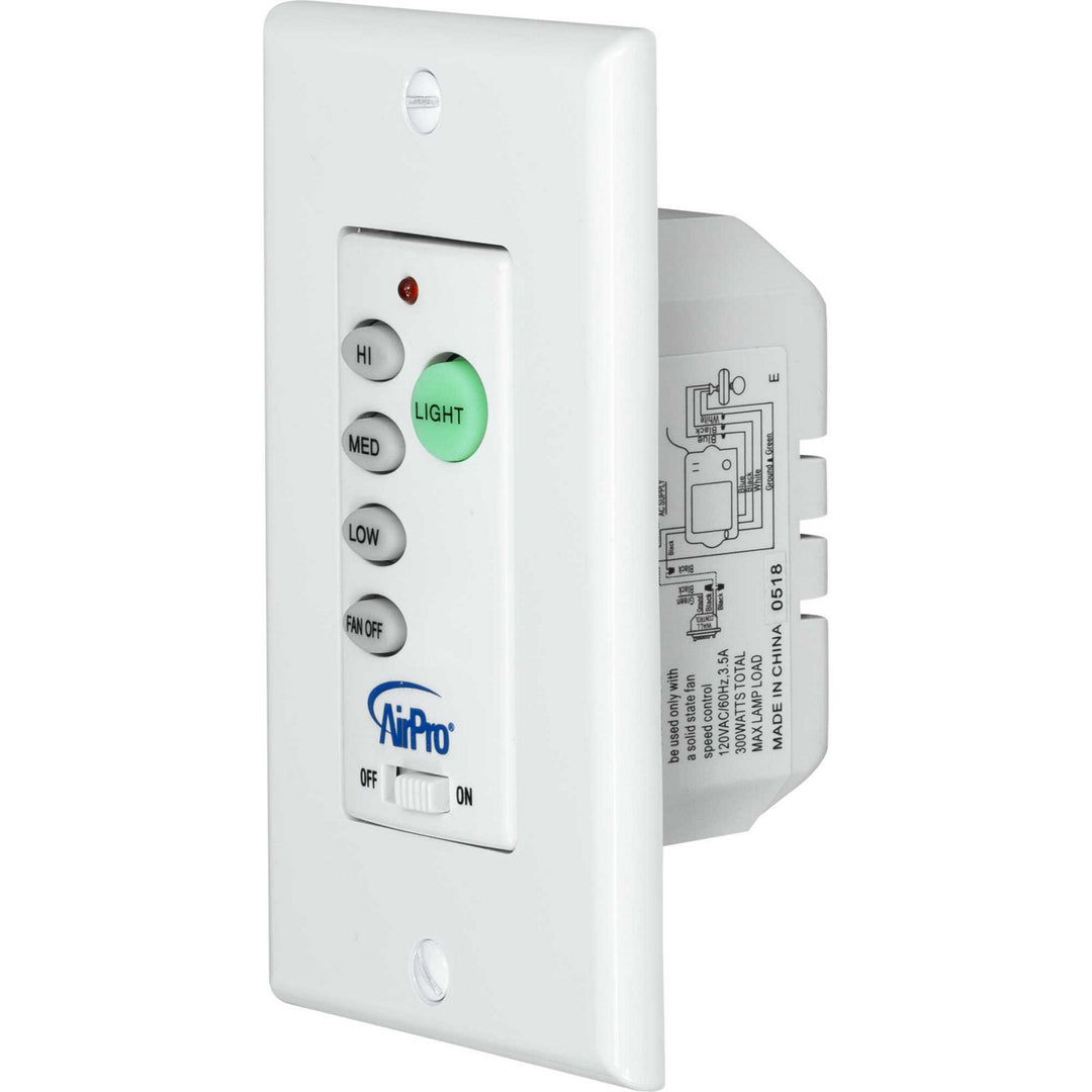 Progress Lighting P2665-30 Airpro Wall Control Wall Control Ceiling Fan White