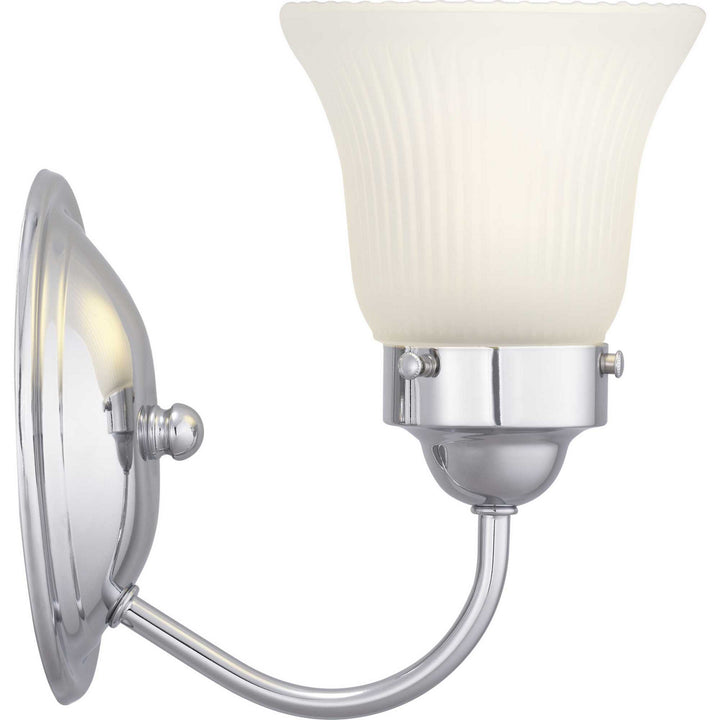 Progress Fluted Glass-Etched P3287-15ET Wall Light - Polished Chrome