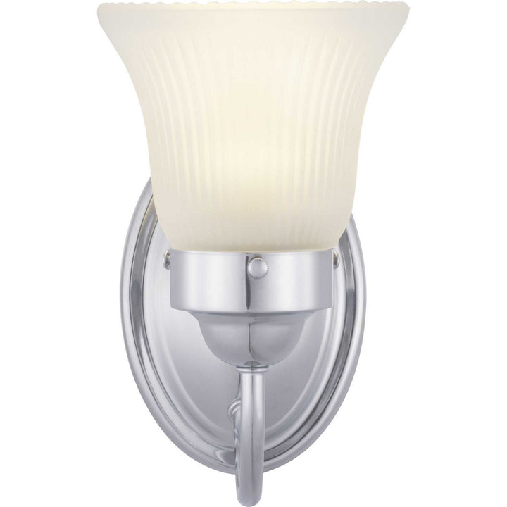 Progress Fluted Glass-Etched P3287-15ET Wall Light - Polished Chrome
