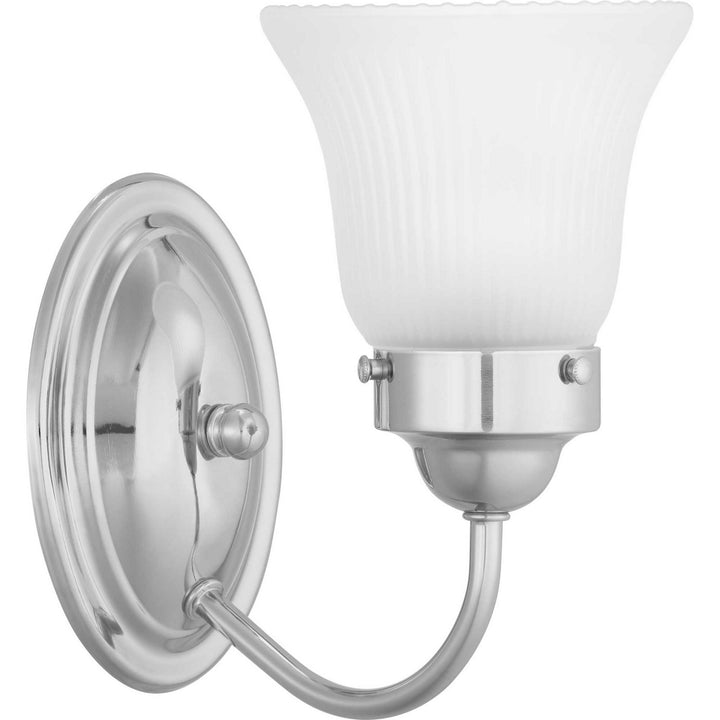 Progress Fluted Glass-Etched P3287-15ET Wall Light - Polished Chrome