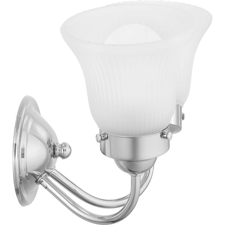 Progress Fluted Glass-Etched P3288-15ET Bath Vanity Light 12 in. wide - Polished Chrome