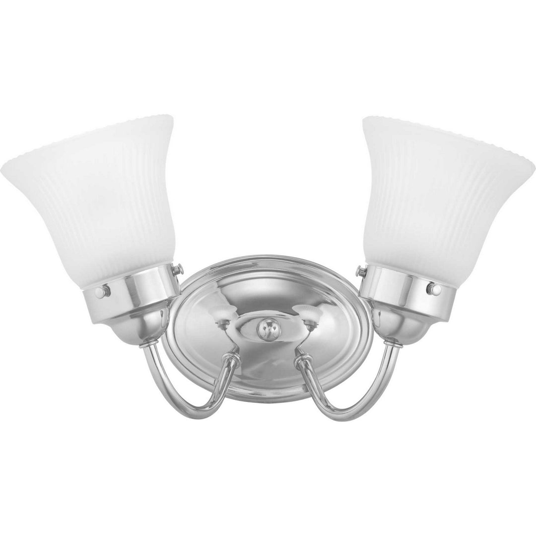 Progress Fluted Glass-Etched P3288-15ET Bath Vanity Light 12 in. wide - Polished Chrome