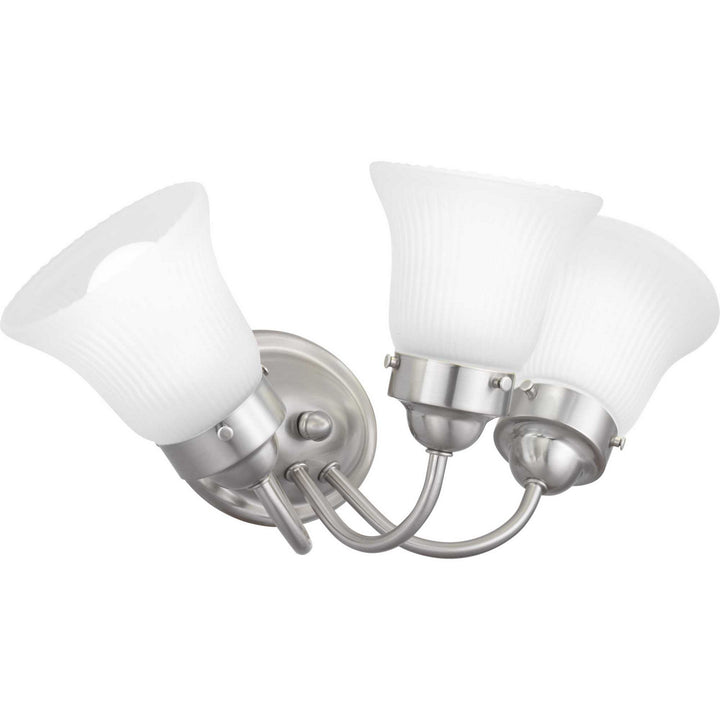 Progress Fluted Glass-Etched P3289-09ET Bath Vanity Light 16 in. wide - Brushed Nickel