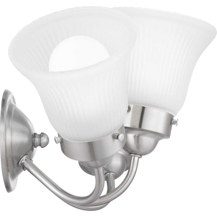 Progress Fluted Glass-Etched P3289-09ET Bath Vanity Light 16 in. wide - Brushed Nickel