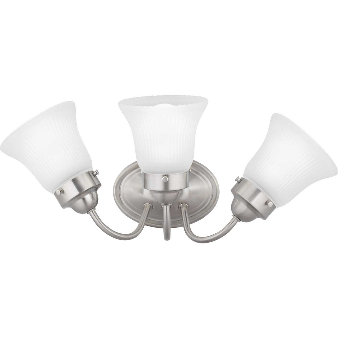 Progress Fluted Glass-Etched P3289-09ET Bath Vanity Light 16 in. wide - Brushed Nickel