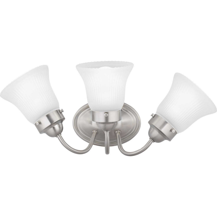 Progress Fluted Glass-Etched P3289-09ET Bath Vanity Light 16 in. wide - Brushed Nickel