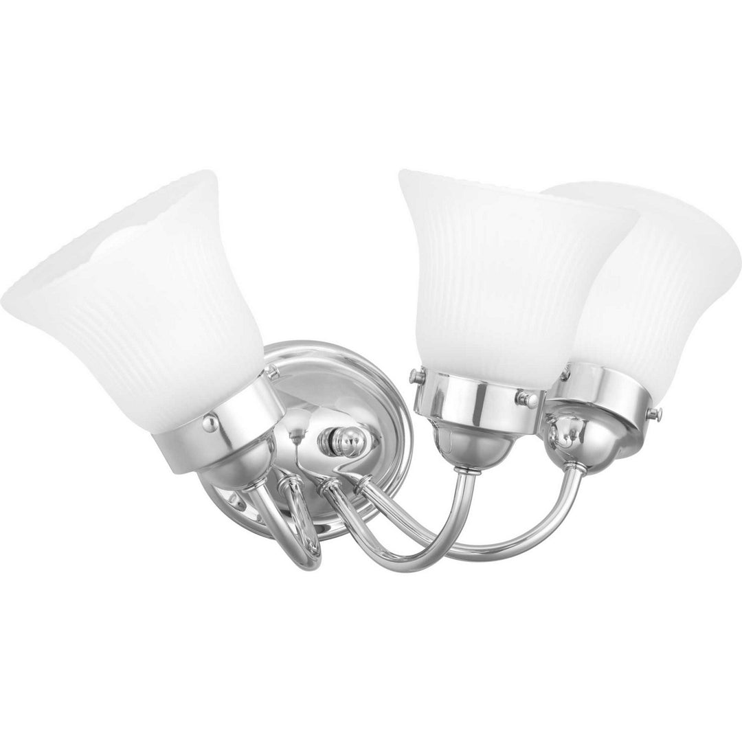 Progress Fluted Glass-Etched P3289-15ET Bath Vanity Light 16 in. wide - Polished Chrome