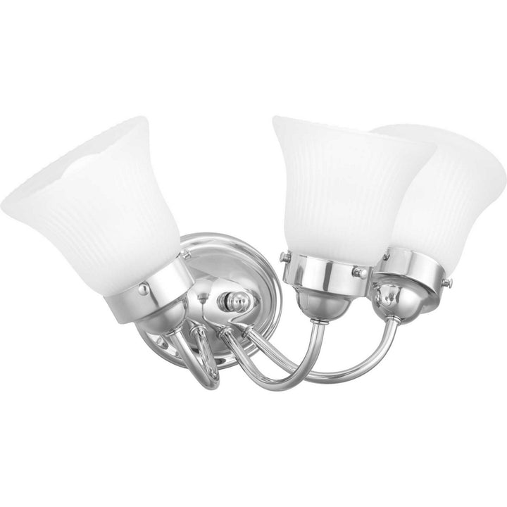 Progress Fluted Glass-Etched P3289-15ET Bath Vanity Light 16 in. wide - Polished Chrome