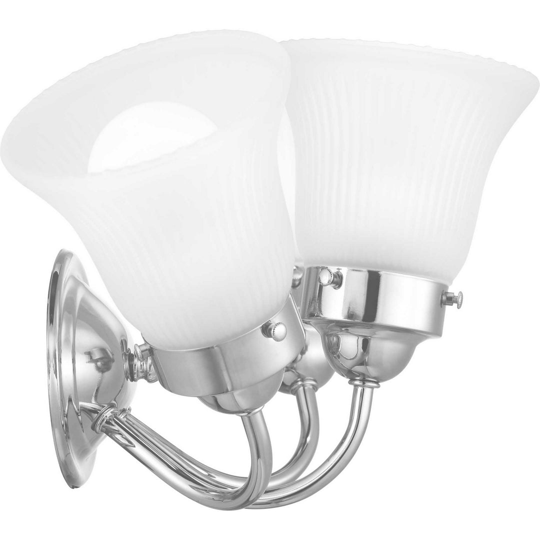 Progress Fluted Glass-Etched P3289-15ET Bath Vanity Light 16 in. wide - Polished Chrome