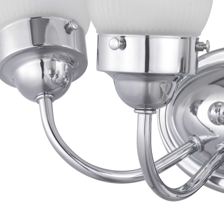 Progress Fluted Glass-Etched P3289-15ET Bath Vanity Light 16 in. wide - Polished Chrome