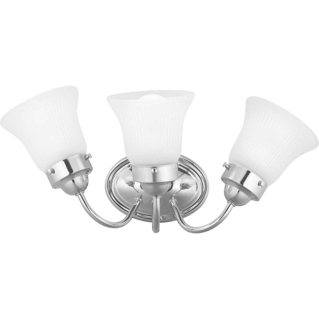 Progress Fluted Glass-Etched P3289-15ET Bath Vanity Light 16 in. wide - Polished Chrome