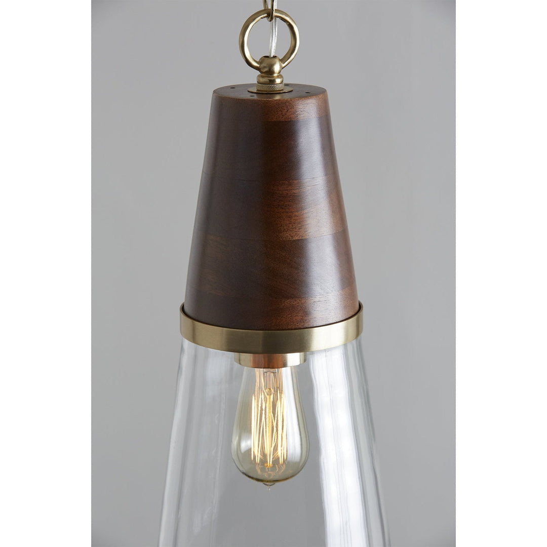 Capital Dodd 333911WR-477 Pendant Light - Dark Wood and True Brass