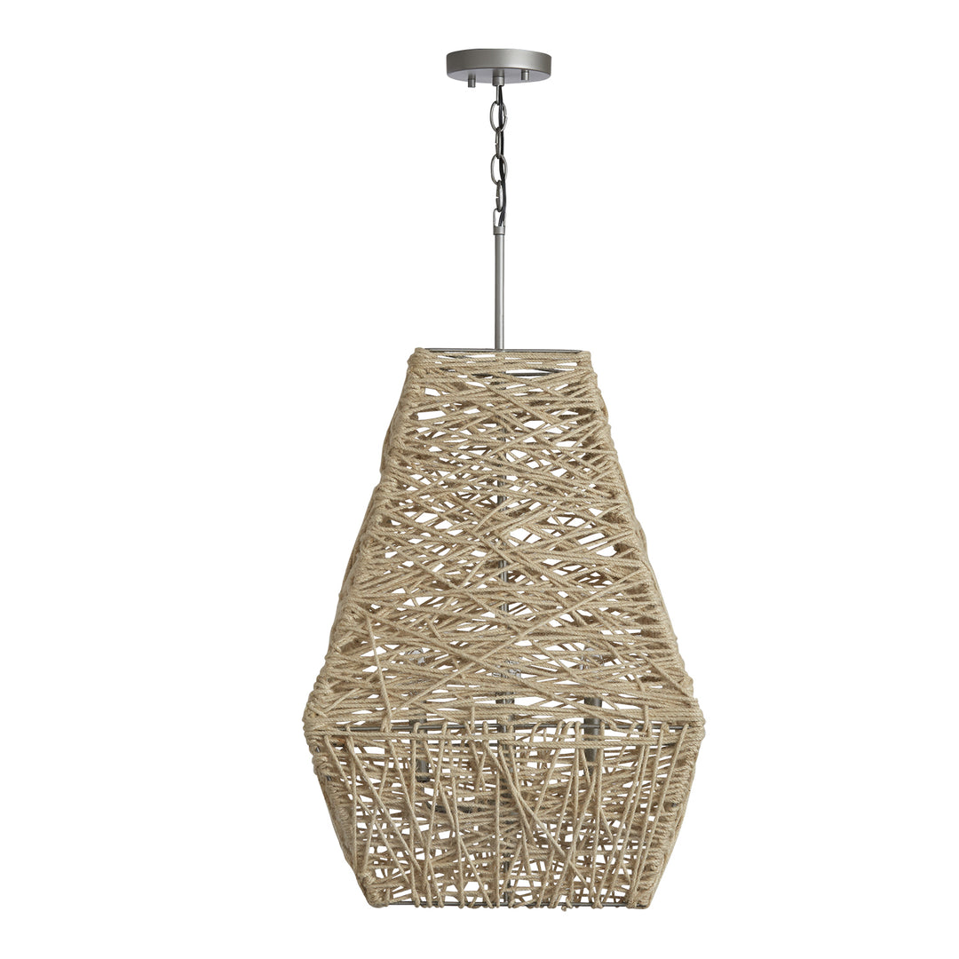 Capital Finley 335241NY Pendant Light - Natural Jute and Grey