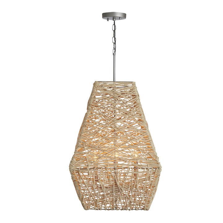 Capital Finley 335241NY Pendant Light - Natural Jute and Grey