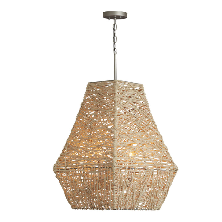 Capital Finley 335241NY Pendant Light - Natural Jute and Grey