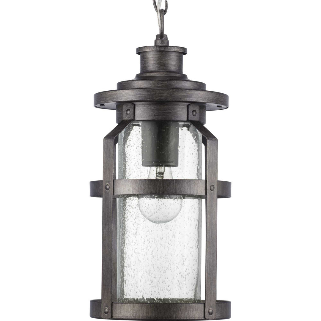 Progress Lighting P550031-103 Haslett One Light Hanging Lantern Outdoor Pewter, Nickel, Silver