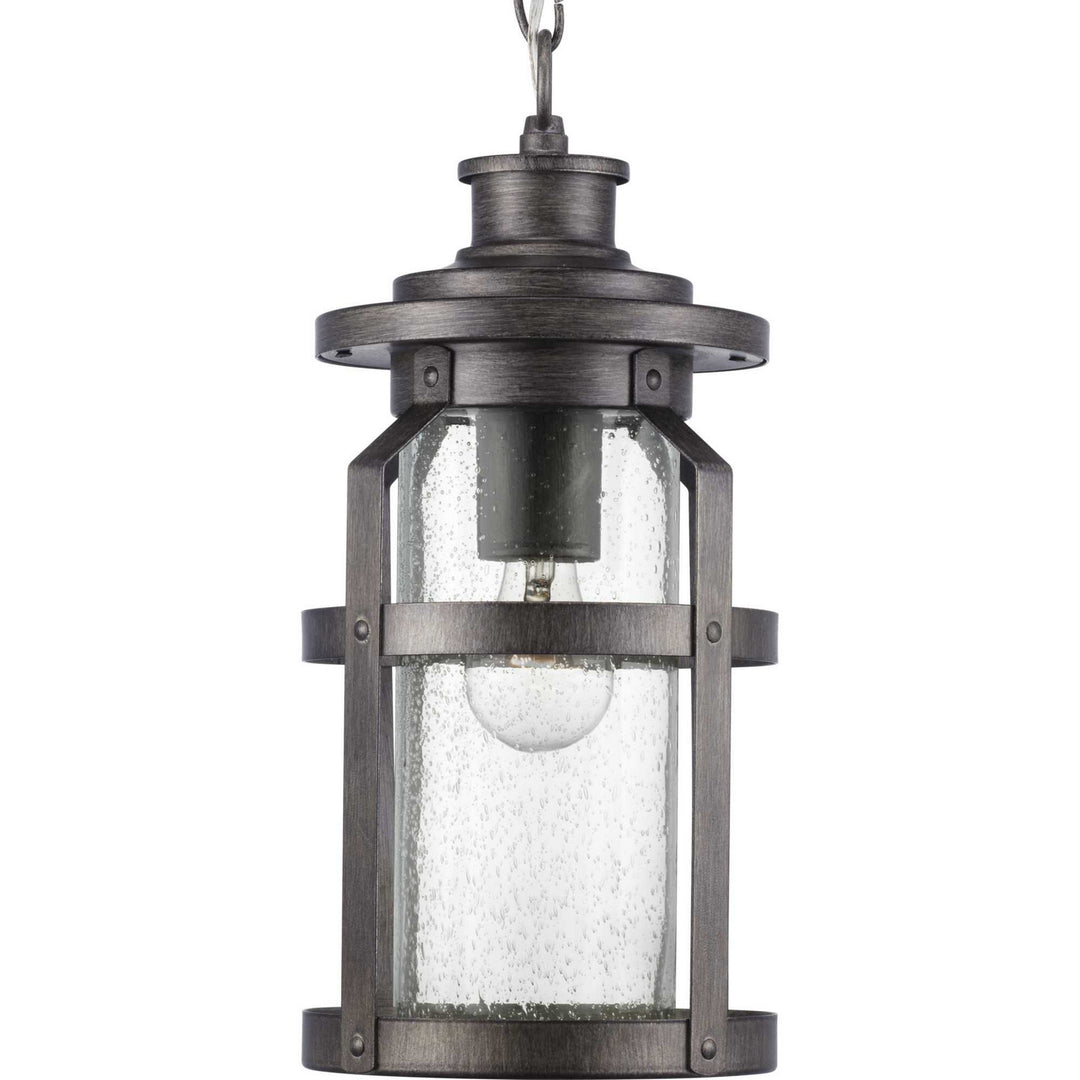 Progress Lighting P550031-103 Haslett One Light Hanging Lantern Outdoor Pewter, Nickel, Silver