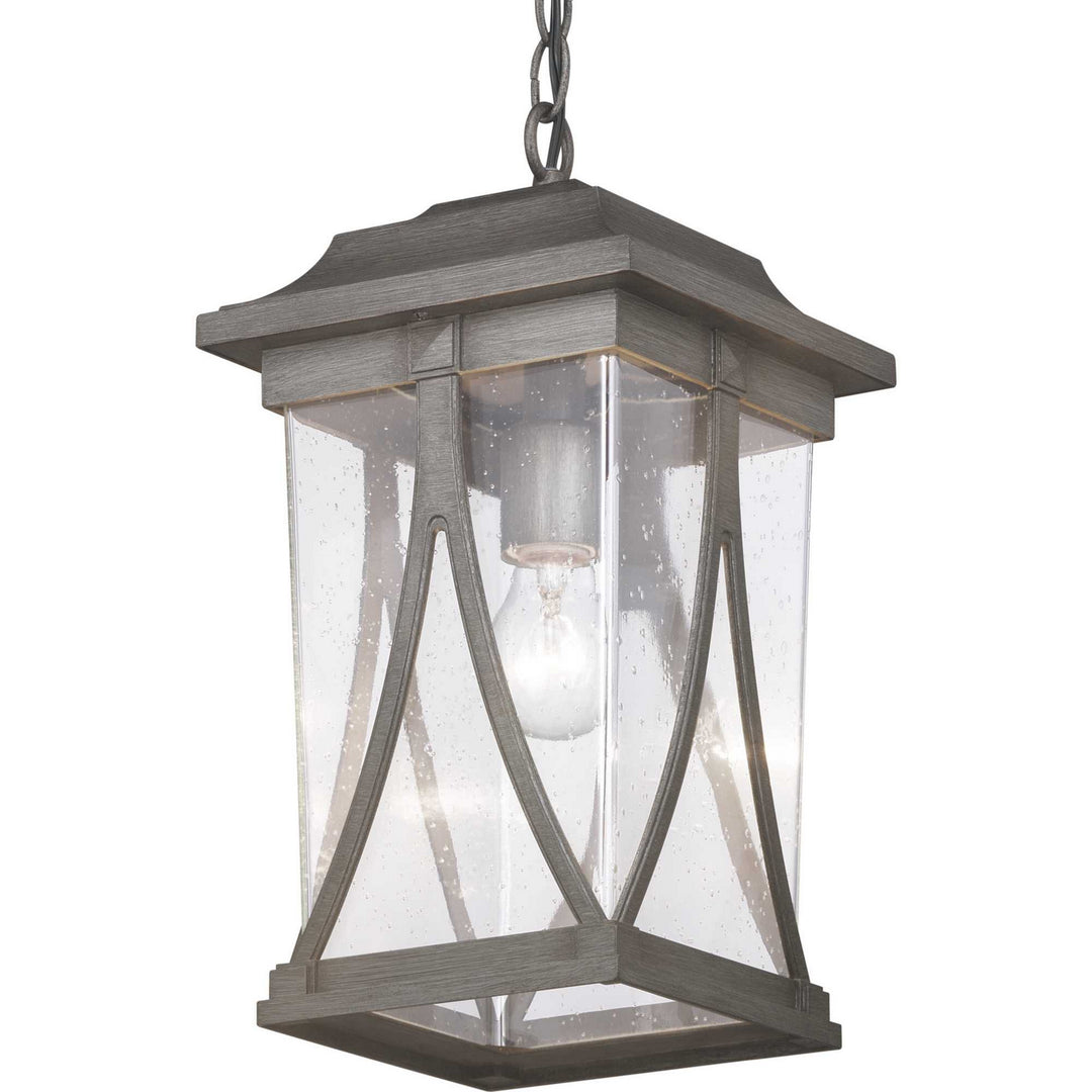 Progress Lighting P550040-103 Abbott One Light Hanging Lantern Outdoor Pewter, Nickel, Silver