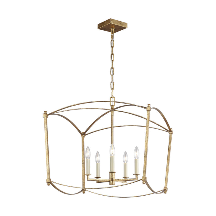 Visual Comfort Studio Thayer F3325/5ADB Chandelier Light - Antique Gild