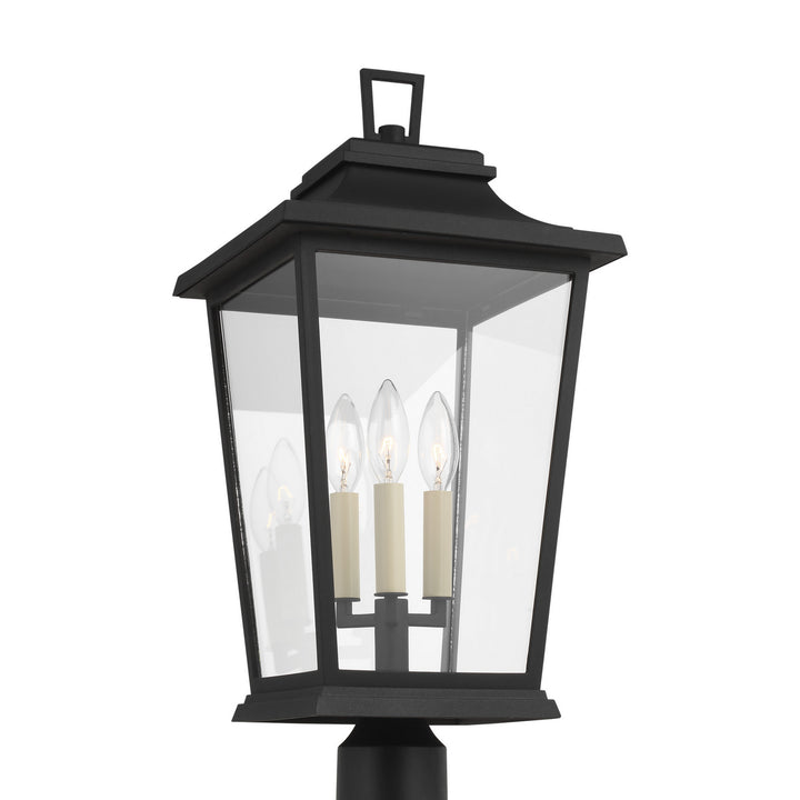 Visual Comfort Studio OL15407TXB Warren Three Light Post Lantern Outdoor Black