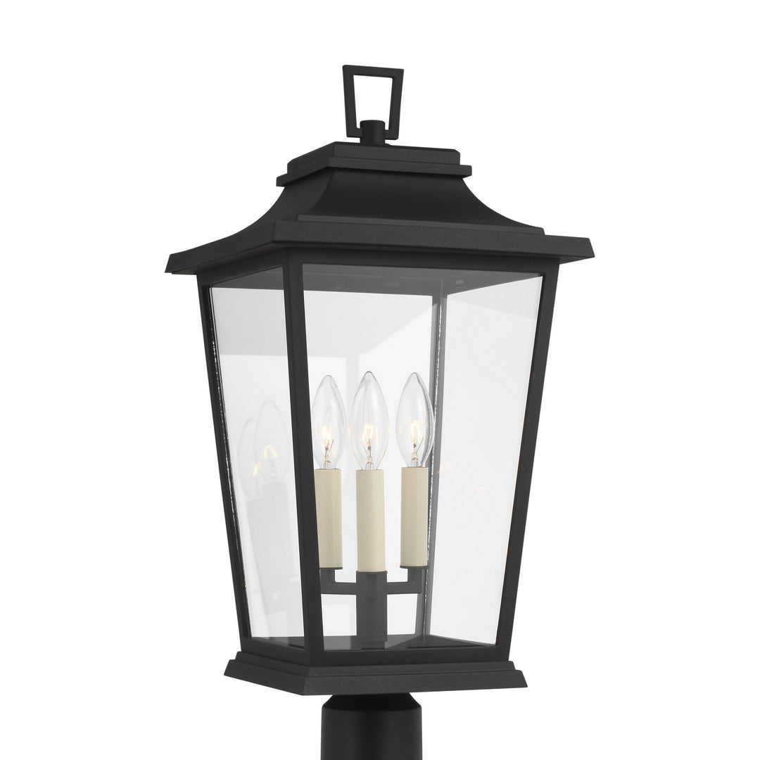 Visual Comfort Studio OL15407TXB Warren Three Light Post Lantern Outdoor Black